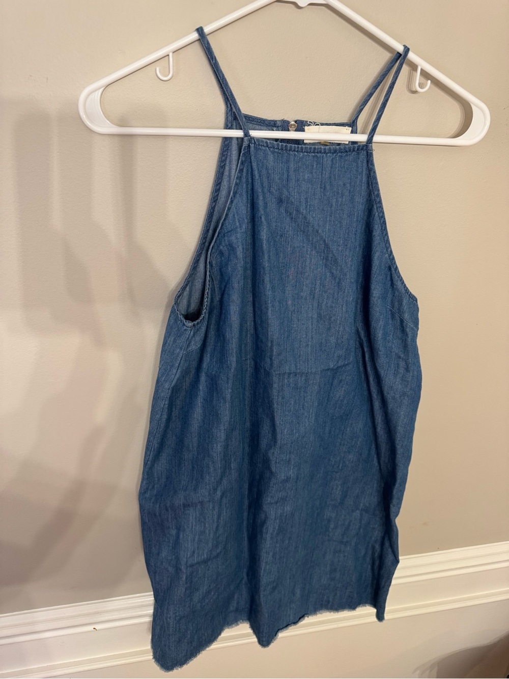 Sugarlips Blue Chambray Spaghetti Strap Dress